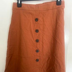 Burnt Orange Midi Skirt